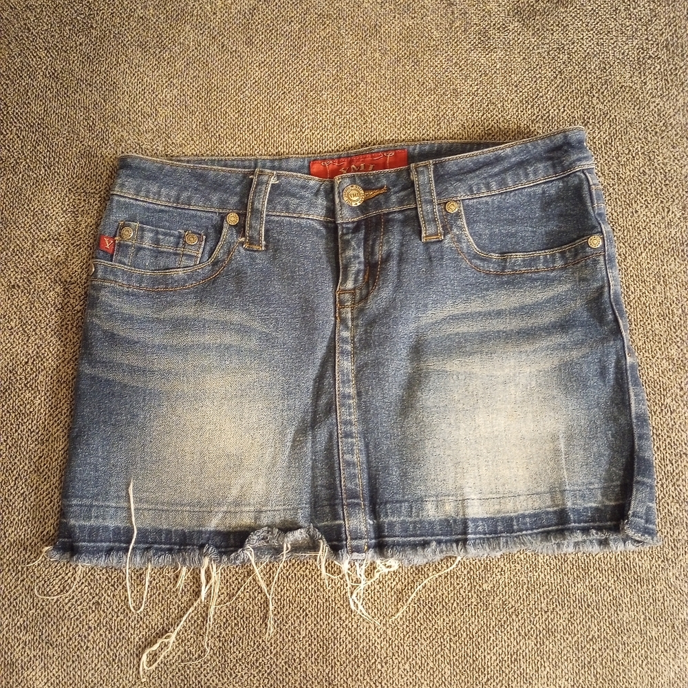 YMI Denim Stretch Mini Skirt
